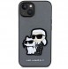 Karl Lagerfeld iPhone 14 6.1" hardcase silver/silver Saffiano Karl & Choupette