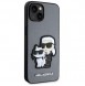 Karl Lagerfeld iPhone 14 6.1" hardcase silver/silver Saffiano Karl & Choupette