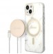 Set Guess Case+ Charger iPhone 14 6.1" white/white hard case Marble MagSafe