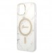Set Guess Case+ Charger iPhone 14 6.1" white/white hard case Marble MagSafe