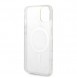 Set Guess Case+ Charger iPhone 14 6.1" white/white hard case Marble MagSafe