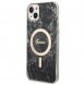 Set Guess GUBPP14SHMEACSK Case+ Charger iPhone 14 6.1" black/black hard case Marble MagSafe