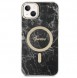 Set Guess GUBPP14SHMEACSK Case+ Charger iPhone 14 6.1" black/black hard case Marble MagSafe