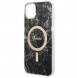 Set Guess GUBPP14SHMEACSK Case+ Charger iPhone 14 6.1" black/black hard case Marble MagSafe