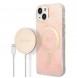 Set Guess Case+ Charger iPhone 14 6.1" pink/pink hard case 4G Print MagSafe