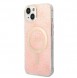 Set Guess Case+ Charger iPhone 14 6.1" pink/pink hard case 4G Print MagSafe