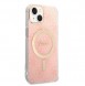 Set Guess Case+ Charger iPhone 14 6.1" pink/pink hard case 4G Print MagSafe