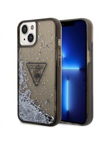Guess iPhone 14 6.1" black/black hardcase Liquid Glitter Palm Collection