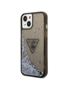 Guess iPhone 14 6.1" black/black hardcase Liquid Glitter Palm Collection