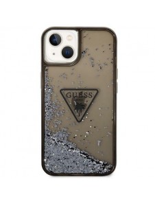 Guess iPhone 14 6.1" black/black hardcase Liquid Glitter Palm Collection