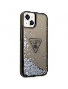 Guess iPhone 14 6.1" black/black hardcase Liquid Glitter Palm Collection
