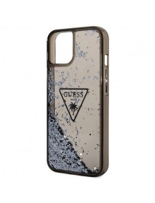 Guess iPhone 14 6.1" black/black hardcase Liquid Glitter Palm Collection