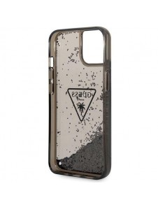 Guess iPhone 14 6.1" black/black hardcase Liquid Glitter Palm Collection