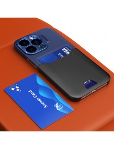 Leather Stand Case for iPhone 14 cover card wallet with stand blue