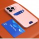 Leather Stand Case case for iPhone 14 cover card wallet with stand pink