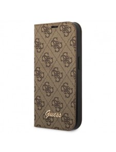 Guess iPhone 14 6.1 "brown / brown book 4G Vintage Gold Logo