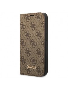 Guess iPhone 14 6.1 "brown / brown book 4G Vintage Gold Logo