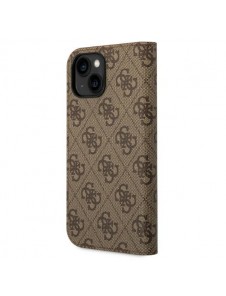 Guess iPhone 14 6.1 "brown / brown book 4G Vintage Gold Logo