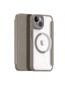 Dux Ducis Skin X Pro case iPhone 14 MagSafe magnetic flip cover beige