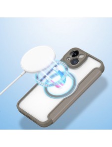 Dux Ducis Skin X Pro case iPhone 14 MagSafe magnetic flip cover beige