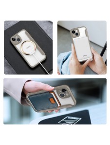 Dux Ducis Skin X Pro case iPhone 14 MagSafe magnetic flip cover beige