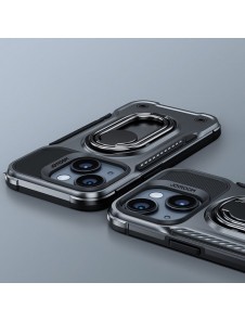 Joyroom Dual Hinge case for iPhone 14 armored case with a stand and a ring holder black