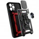 Hybrid Armor Camshield case for iPhone 14 armored case with camera cover blue