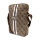 Guess PU 4G Printed Stripes Tablet Bag 10" Brown