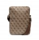 Guess PU 4G Printed Stripes Tablet Bag 10" Brown