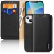 Dux Ducis Hivo Leather Flip Cover Genuine Leather Wallet for Cards and Documents iPhone 14 Black