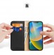 Dux Ducis Hivo Leather Flip Cover Genuine Leather Wallet for Cards and Documents iPhone 14 Black