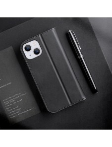 Dux Ducis Hivo Leather Flip Cover Genuine Leather Wallet for Cards and Documents iPhone 14 Black