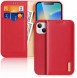 Dux Ducis Hivo Leather Flip Cover Genuine Leather Wallet for Cards and Documents iPhone 14 Red