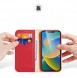 Dux Ducis Hivo Leather Flip Cover Genuine Leather Wallet for Cards and Documents iPhone 14 Red