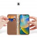 Dux Ducis Hivo Leather Flip Cover Genuine Leather Wallet for Cards and Documents iPhone 14 Brown