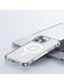 Joyroom Magnetic Defender Case for iPhone 14 Armored Case with Hooks Stand Clear