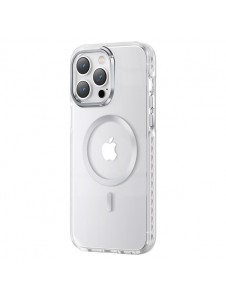 Kingxbar PQY Ice Crystal Series magnetic case for iPhone 14 MagSafe silver
