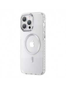 Kingxbar PQY Ice Crystal Series magnetic case for iPhone 14 MagSafe silver
