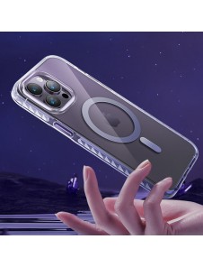 Kingxbar PQY Ice Crystal Series magnetic case for iPhone 14 MagSafe silver