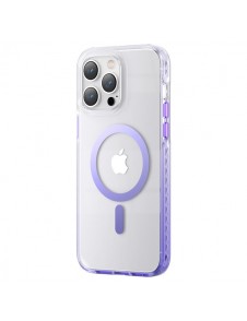 Kingxbar PQY Ice Crystal Series magnetic case for iPhone 14 MagSafe purple