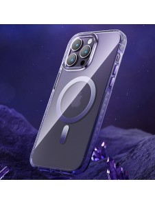 Kingxbar PQY Ice Crystal Series magnetic case for iPhone 14 MagSafe purple