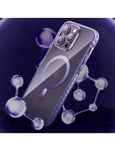Kingxbar PQY Ice Crystal Series magnetic case for iPhone 14 MagSafe purple