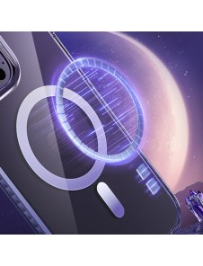 Kingxbar PQY Ice Crystal Series magnetic case for iPhone 14 MagSafe purple