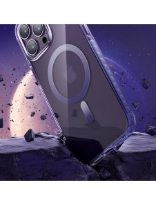Kingxbar PQY Ice Crystal Series magnetic case for iPhone 14 MagSafe purple