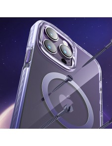 Kingxbar PQY Ice Crystal Series magnetic case for iPhone 14 MagSafe purple