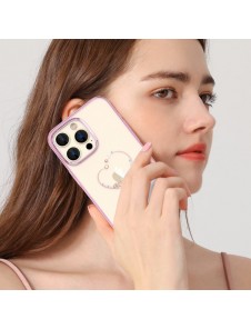 Kingxbar Wish Series case for iPhone 14 decorated with pink crystals