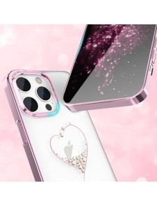 Kingxbar Wish Series case for iPhone 14 decorated with pink crystals