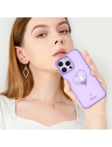 Kingxbar Wish Series case for iPhone 14 decorated with crystals purple