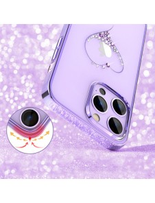 Kingxbar Wish Series case for iPhone 14 decorated with crystals purple