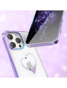 Kingxbar Wish Series case for iPhone 14 decorated with crystals purple